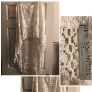Free People White Lace Hi-Lo Slip